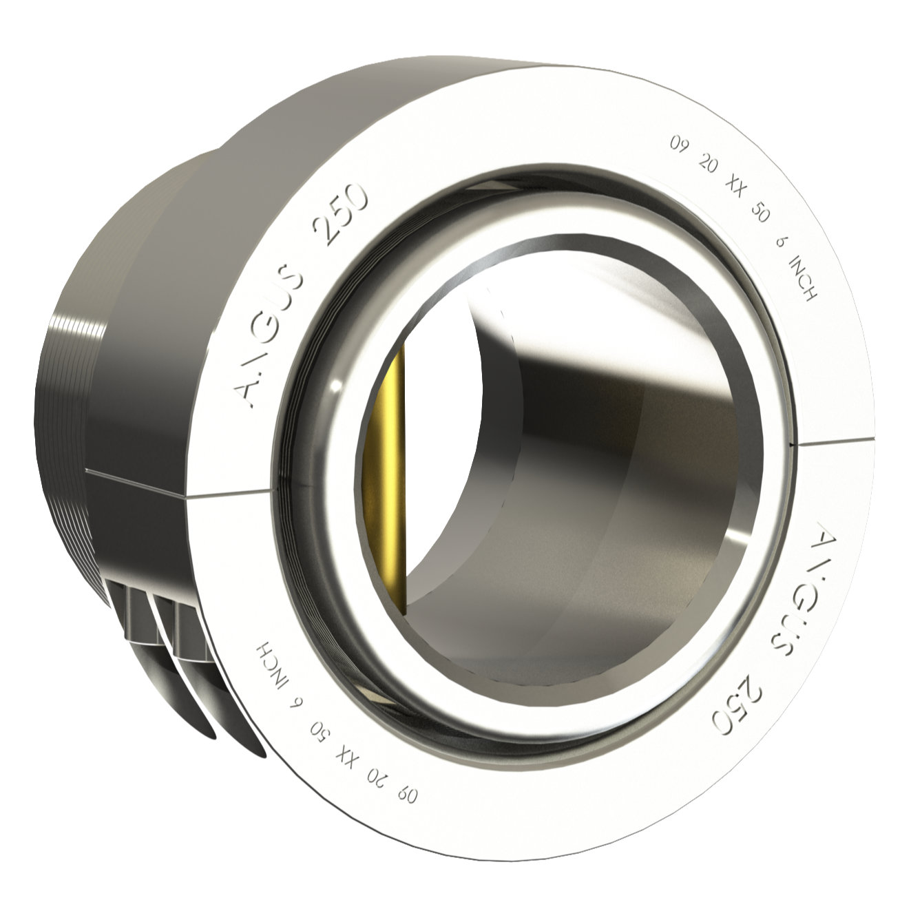 Close-up of a silver camera lens mount with engraved numbers around the edge.